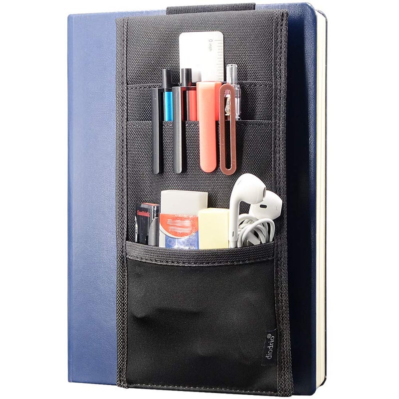 Adjustable Elastic Band Pen Holder  hook and loop Pencil Holder  Pen Sleeve Case for Hard Cover Journals  Planners  Notebooks  Books  Binders  Fits Regular & Large Notebooks  Accessory Pocket  Detachable.